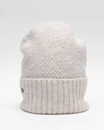 WHITE WOMEN'S KNITTED BEANIE 2D25FW8510HA1101