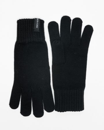 BLACK MEN'S KNITTED GLOVES 1D25FW8021KE1101