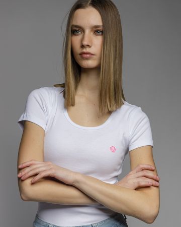 WHITE WOMEN'S SHORT SLEEVE T-SHIRT 2D26SS4521SS3305