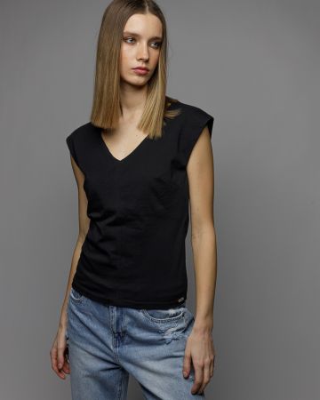 BLACK WOMEN'S TOP 2D26SS4531SL0205