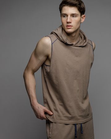 BROWN MEN'S SINGLET 1D26SS4014SL0106